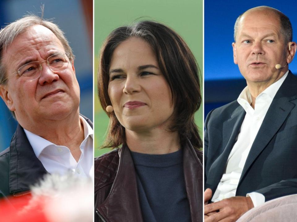 Armin Laschet, Annalena Baerbock und Olaf Scholz bewerben sich um das wichtigste politische Amt in Deutschland. (Bild: imago/Future Image / imago/Future Image / imago/Manfred Segerer)