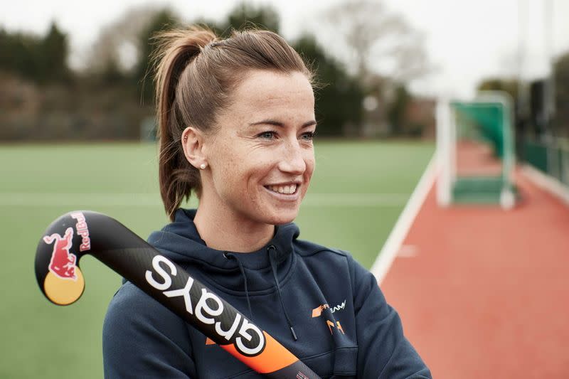 Britain's keeper Maddie Hinch poses for a photograph, in Surbiton