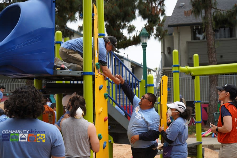 Volunteers spent their day building a new playground at Little People's Park in Anaheim on Thursday, May 16, 2024. (City of Anaheim)