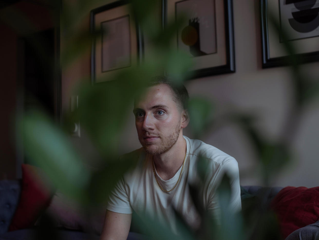 Weston Brown at his home in San Diego, California. (Alan Nakkash for NBC News)