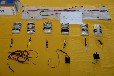 Undated image of explosives seized by Saudi security forces, Saudi Arabia. Saudi Press Agency/ Handout via REUTERS