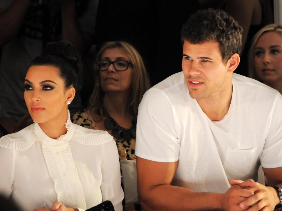 Kim Kardashian and Kris Humphries at a fashion event