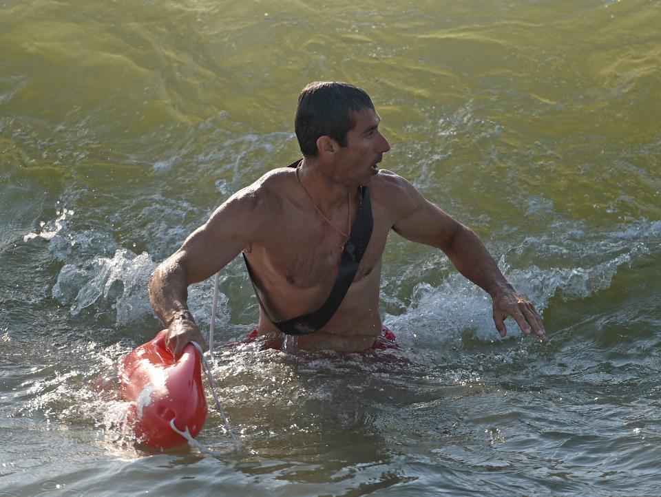 Andy Friedman swims in Ocean City, Maryland, while with the beach patrol in summer 2022. The Waynesboro man is now competing for the second time on 'American Ninja Warrior.'