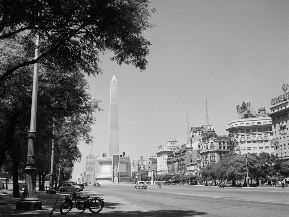 A view of the Obelisco de Buenos Aires in the Plaza de la Republica in Buenos Aires, Argentina.