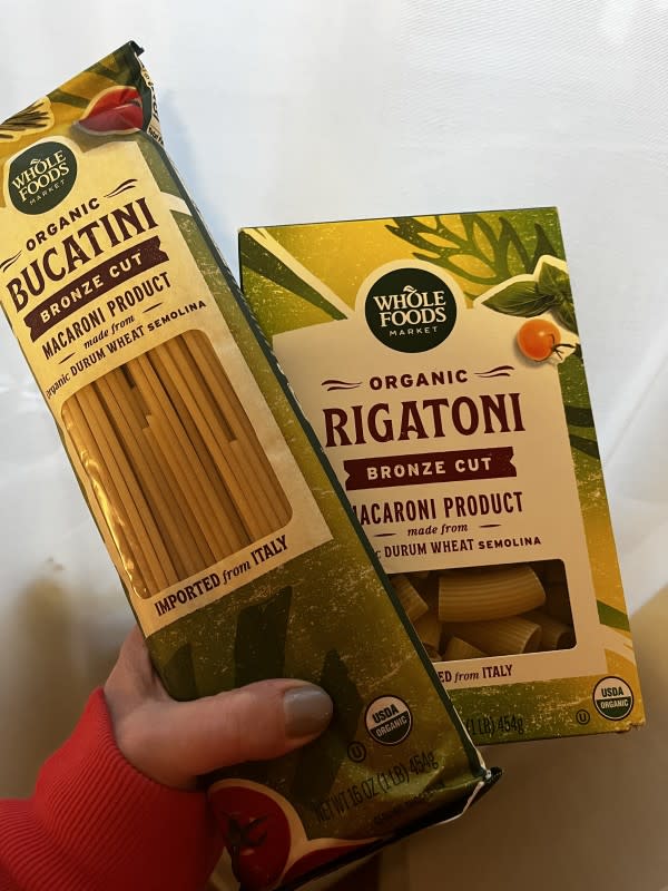 Two packages of bronze-cut pasta from Whole Foods<p>Courtesy of Jessica Wrubel</p>