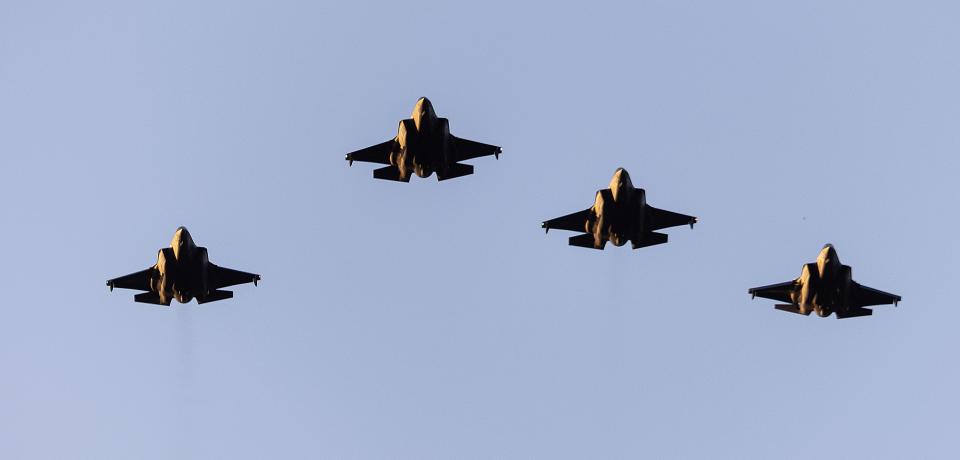 F-35s from Hill Air Force Base in Ogden perform a flyover at the Stadium of Fire in Provo on Saturday, July 1, 2023. | Scott G Winterton, Deseret News