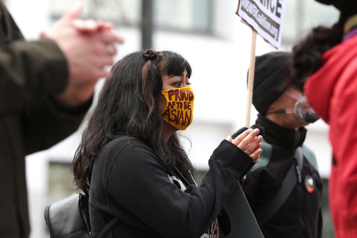 Asian American woman pride mask