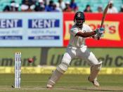 Cricket - India v England - First Test cricket match - Saurashtra Cricket Association Stadium, Rajkot, India - 11/11/2016. India's Cheteshwar Pujara plays a shot. REUTERS/Amit Dave