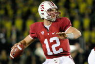 Andrew Luck was the Heisman runner-up to Auburn’s Cam Newton last year. Luck had another stellar season, passing for 3,170 yards with 35 touchdowns while leading the Cardinal to an 11-1 record and a second straight BCS bid. (Photo by Thearon W. Henderson/Getty Images)