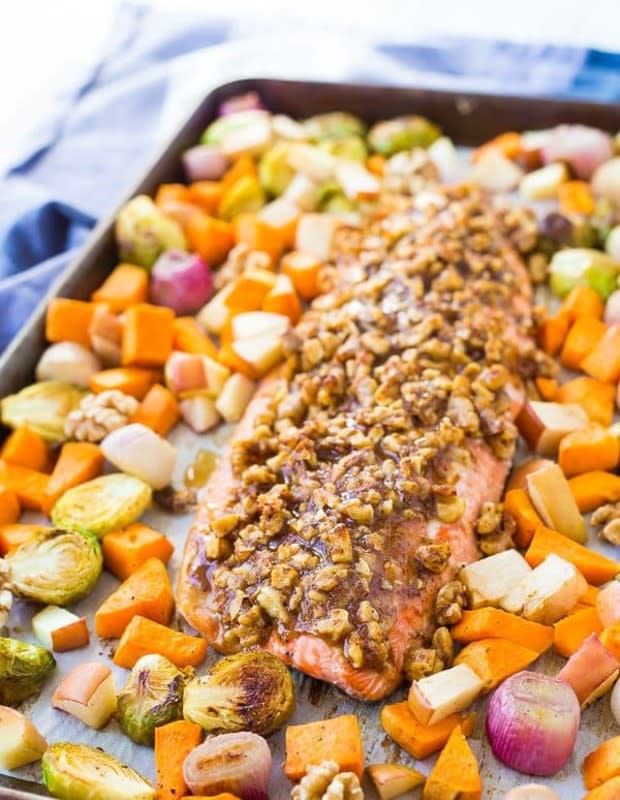<p>Rachel Cooks</p><p>A super easy meal for busy week nights. Grab the recipe <a href="https://www.rachelcooks.com/2017/08/14/walnut-crusted-salmon/" rel="nofollow noopener" target="_blank" data-ylk="slk:here;elm:context_link;itc:0;sec:content-canvas" class="link ">here</a>.</p>