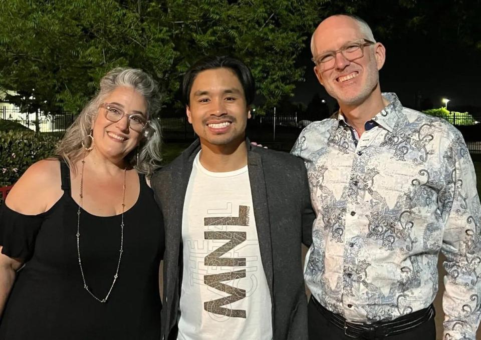 Charlotte Garcia Da Rosa with Angelo Soriano (center), Broadway performer, and mentorJohn Sorber.jpg