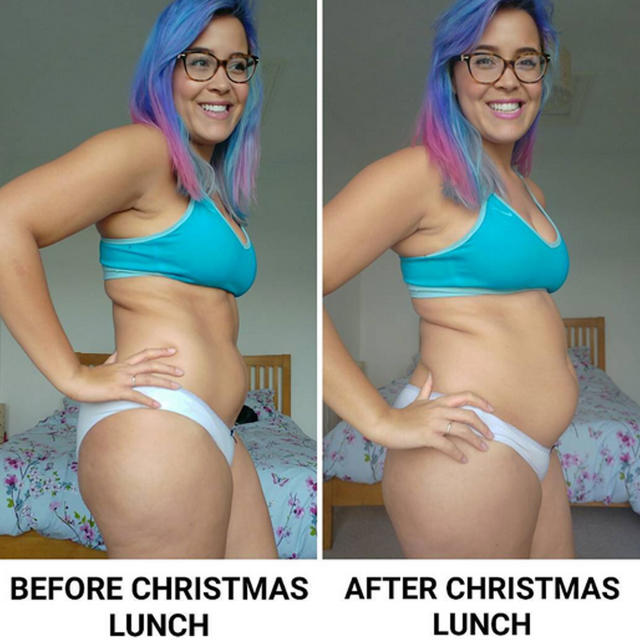 Blogger Shares Photo of Her Stomach Before and After Christmas