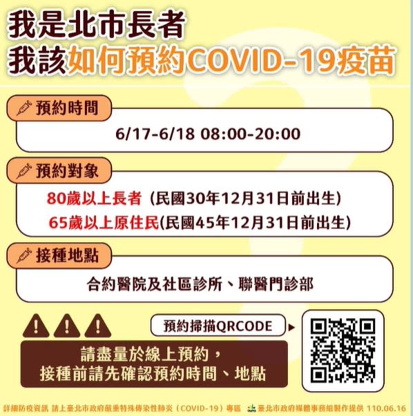 快新聞／台北明起開放80歲以上長者預約接種　柯文哲：非設籍在台北市也能登記