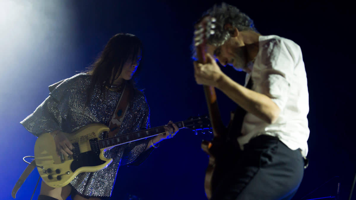  Blonde Redhead perform live during their live 'Permanent Vacation' @OGR' on February 17, 2018 in Turin, Italy. 