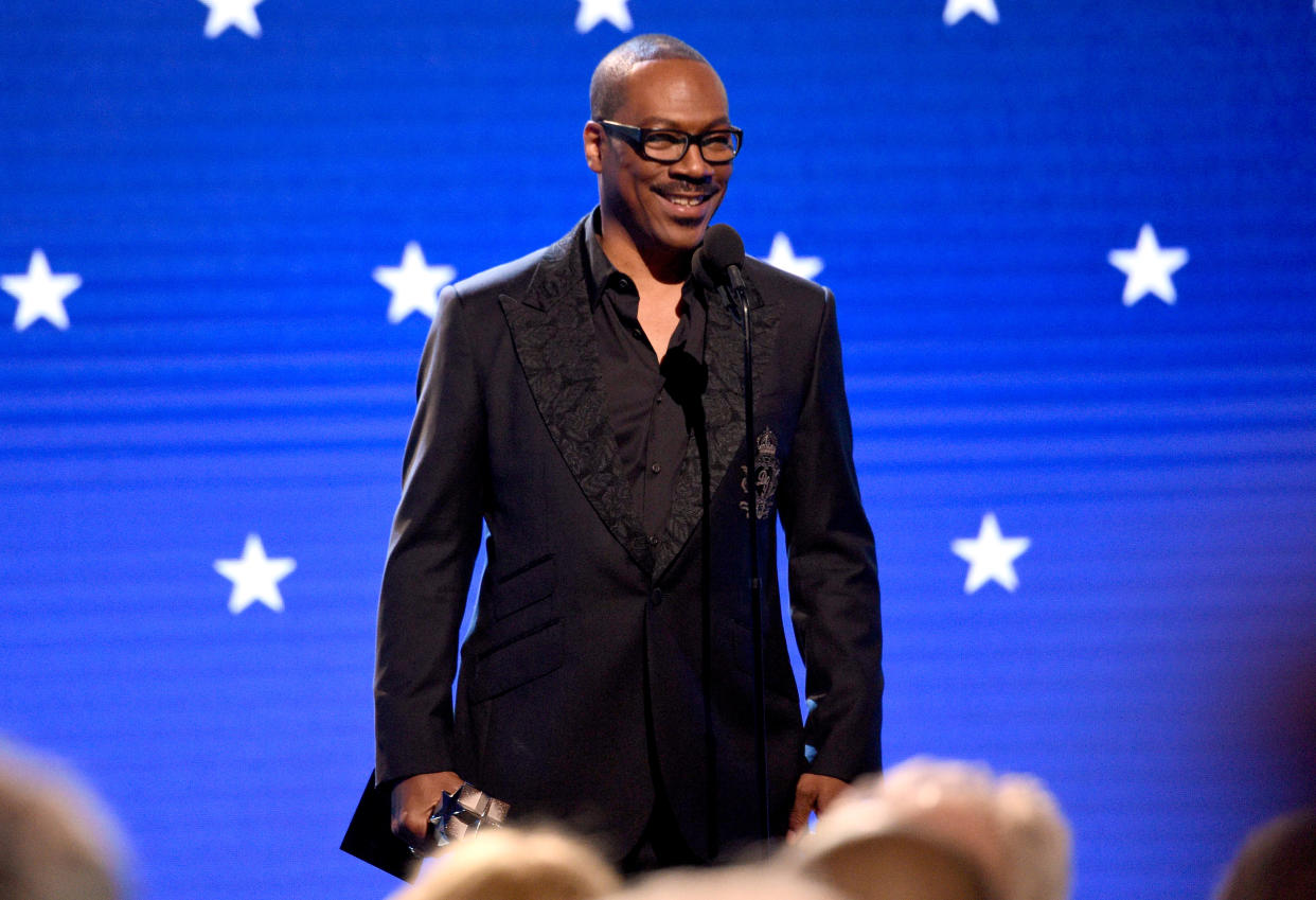 Eddie Murphy (pictured at the Critics' Choice Awards in January) won his first Emmy on Saturday — but doesn't think it's a good time for "comedic commentary." (Photo: Kevin Mazur/Getty Images for Critics Choice Association)