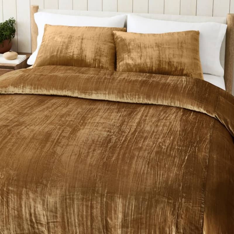 Crinkle Velvet Duvet Cover & Sham Set, Full/Queen