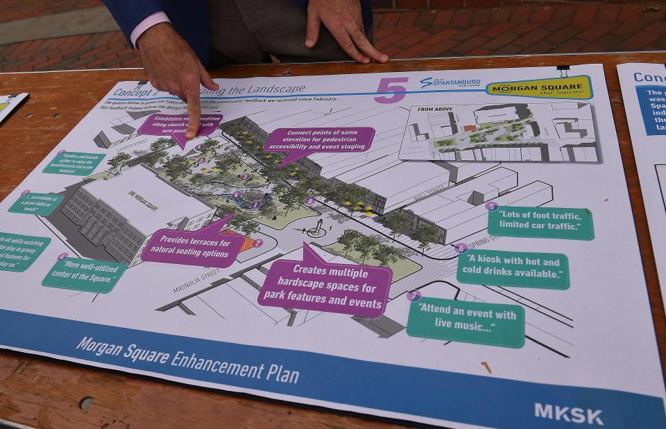 The Morgan Square Community Workshop 2 was held Tuesday, April 25. The public weighed in on three initial concept designs for the square.