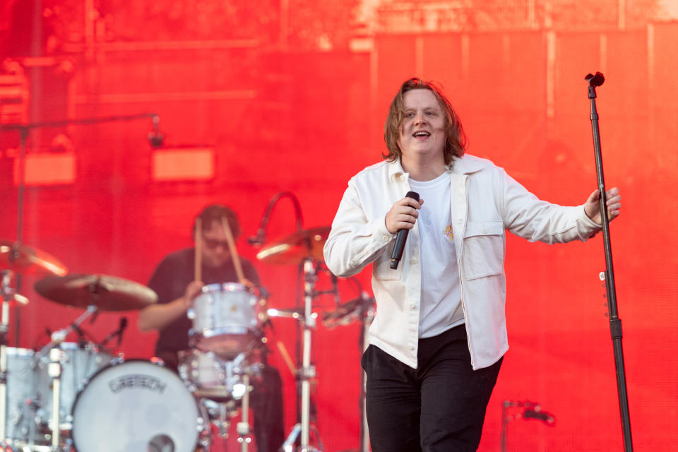 GLASGOW, SCOTLAND - JULY 10: Lewis Capaldi headlines the main stage on the third day of the TRNSMT Festival at Glasgow Green on July 10, 2022 in Glasgow, Scotland. (Photo by Roberto Ricciuti/Redferns)