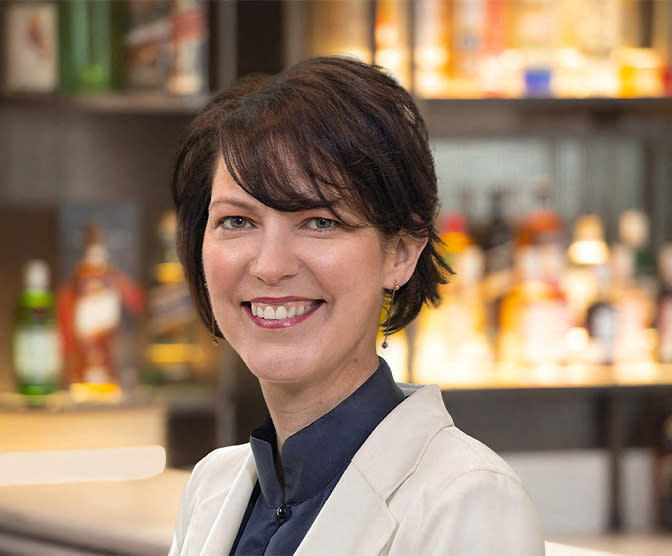 A handout image shows Diageo CEO Debra Crew