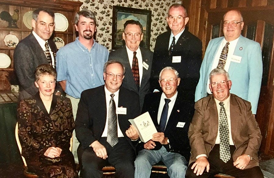 Leroy Spoor was one of the founders of the Wayne Area Sports Hall of Fame back in 1994. He was eventually selected for induction himself in 2003. Leroy, pictured here seated at far right, passed away on August 3 at the age of 83.