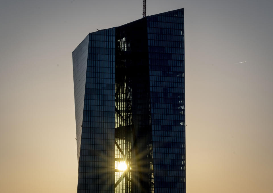 The European Central Bank (ECB) is pictured in Frankfurt, Germany, Wednesday, May 17, 2023. The ECB celebrates its founding date 25 years ago on Wednesday. (AP Photo/Michael Probst)