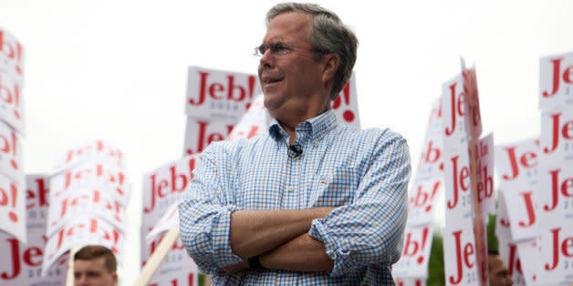 AMHERST, NH - JULY 4: Republican Presidential candidate Jeb Bush participated in 4th of July Parade on July 4, 2015 in Amherst, New Hampshire. Bush is a front-runner in the polls for the 2016 presidential race with 14 other republican candidates. (Photo by Kayana Szymczak/Getty Images) (Photo: )