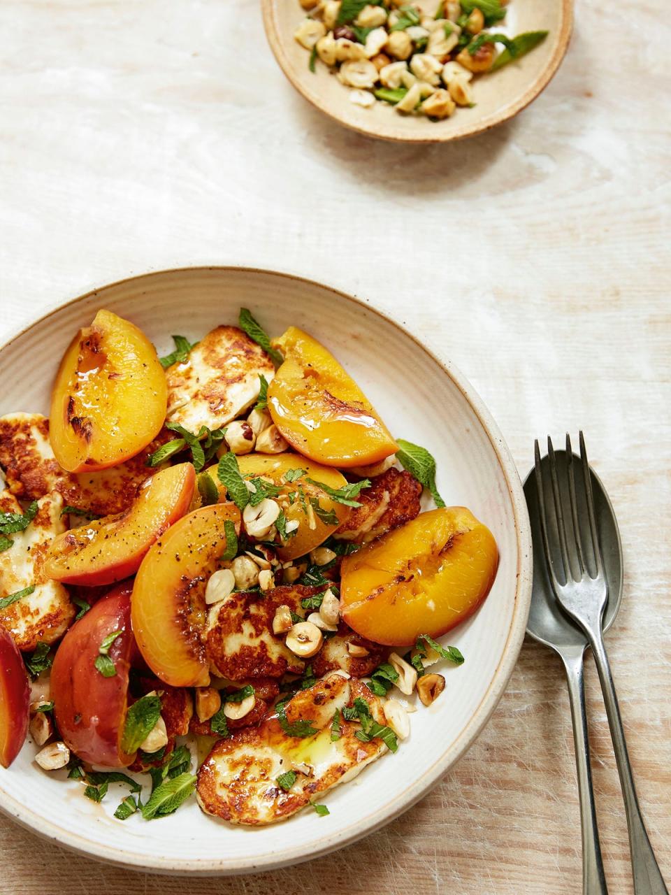 Dried oregano brings even more dpeth of flavour to these poached peaches than fresh (Kim Lightbody)