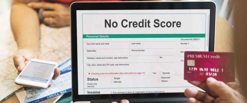 No Credit Score Debt Deny Concept