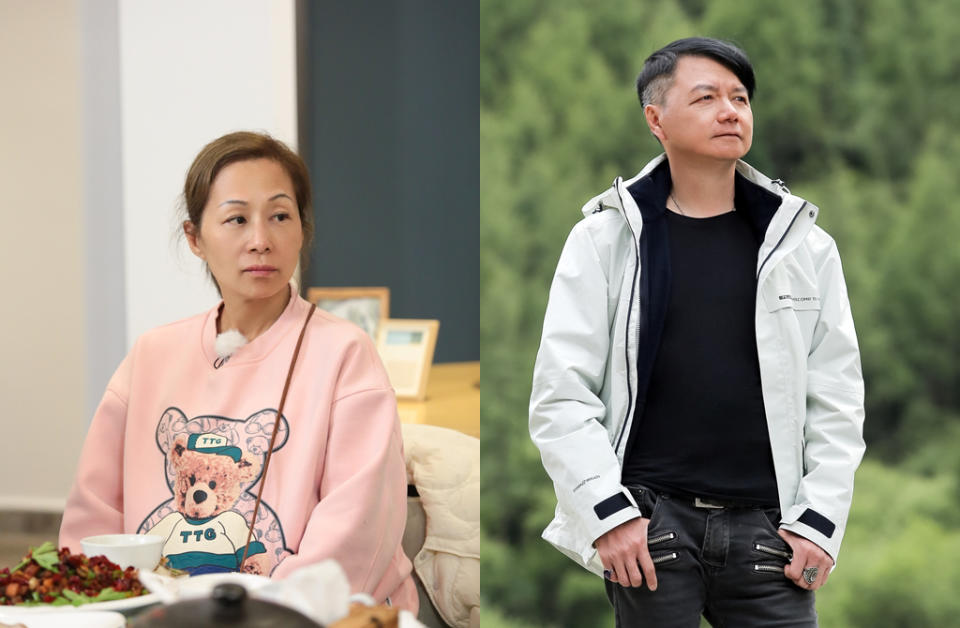 香港男星艾威（右）和妻子陳美玲（左）於2020年離婚。（圖／微博）