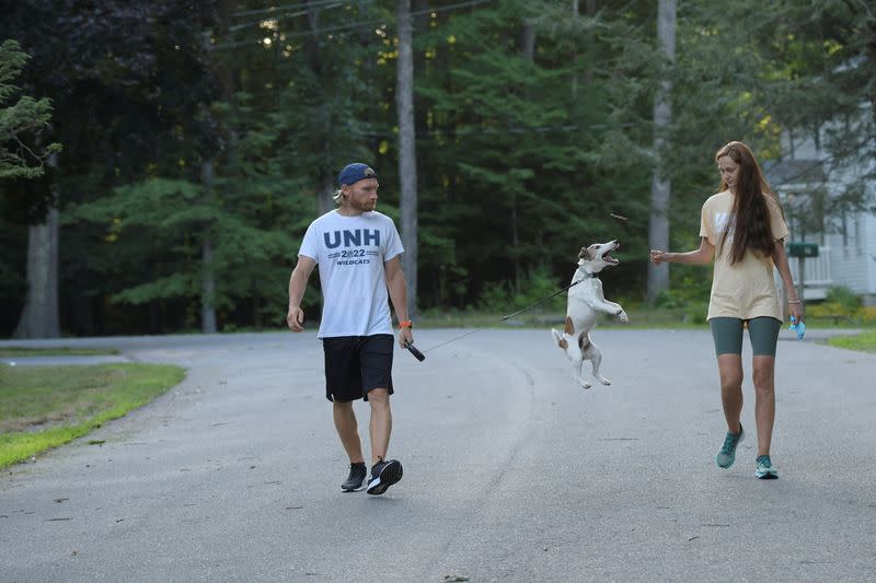 Dmitry and Olena Vorobiova, along with their dog Jagger, escaped the war in Ukraine to the United States