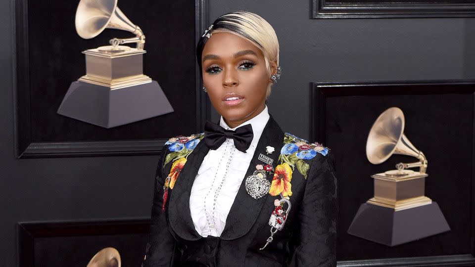 Janelle Monae attends the 2018 Grammy Awards in Dolce & Gabbana. - Presley Ann/Patrick McMullan/Getty Images