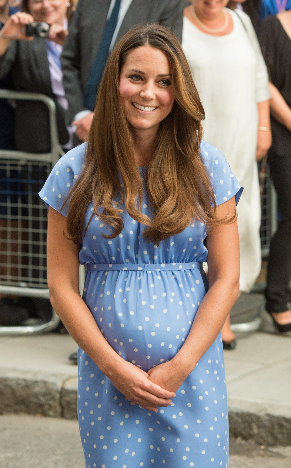 The Duchess of Cambridge outside the Lindo Wing, London, following the birth of Prince George in July 2013