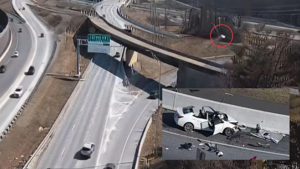 Stolen Car Goes Flying Over Virginia Freeway