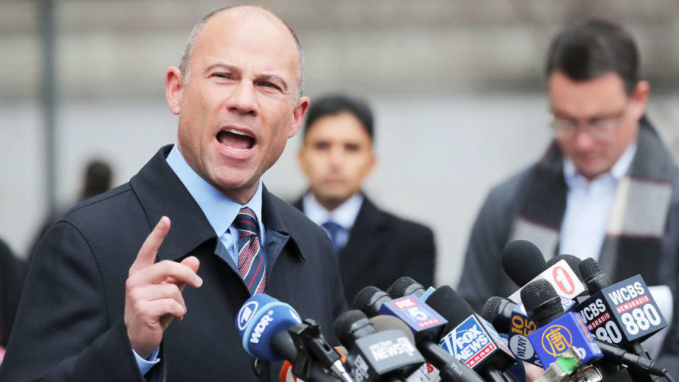 <div class="inline-image__caption"><p>Attorney Michael Avenatti speaks to the media after the sentencing of Michael Cohen, U.S. President Donald Trump's former attorney, at the United States Court, in the Manhattan borough of New York City</p></div> <div class="inline-image__credit">Reuters</div>