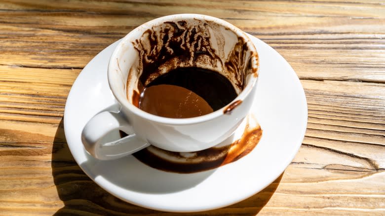 sediment in a coffee cup