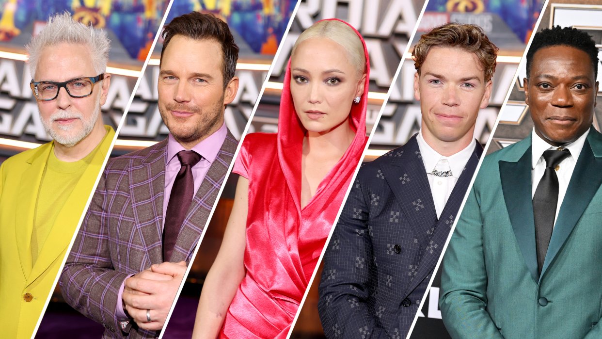 James Gunn, Chris Pratt, Pom Klementieff, Will Poulter, Chukwudi Iwuji (Getty Images)