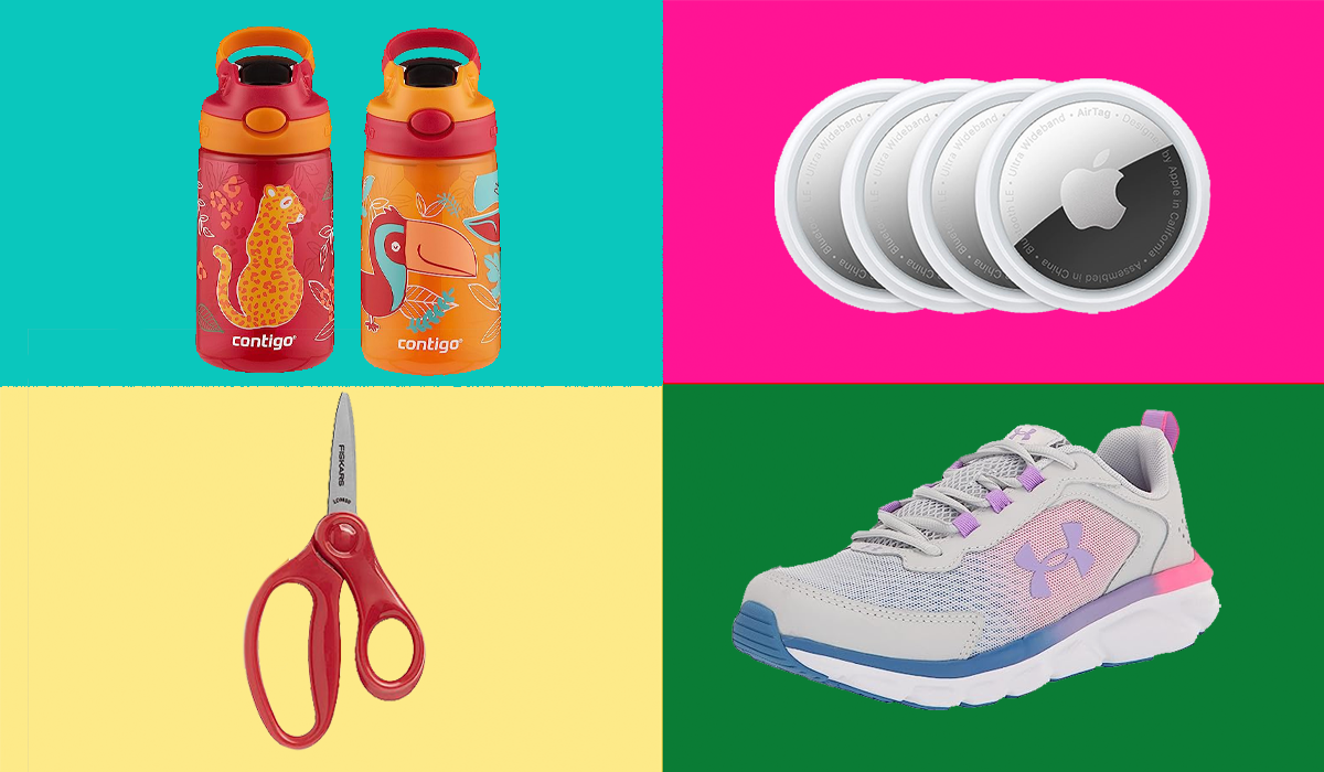 Contigo water bottles, Apple Airtags, Under Armer shoes, Fiskars safety scissors