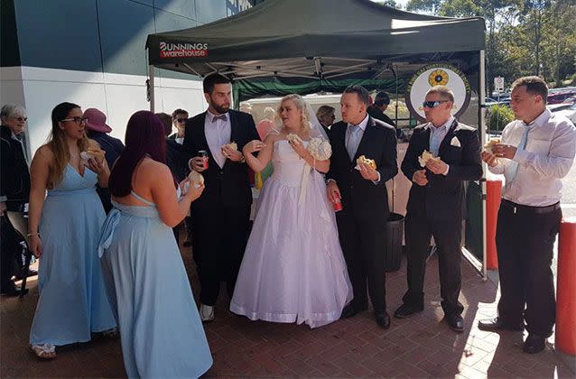 The Sydney couple's wedding was definitely memorable. Picture: Jordan Wilson