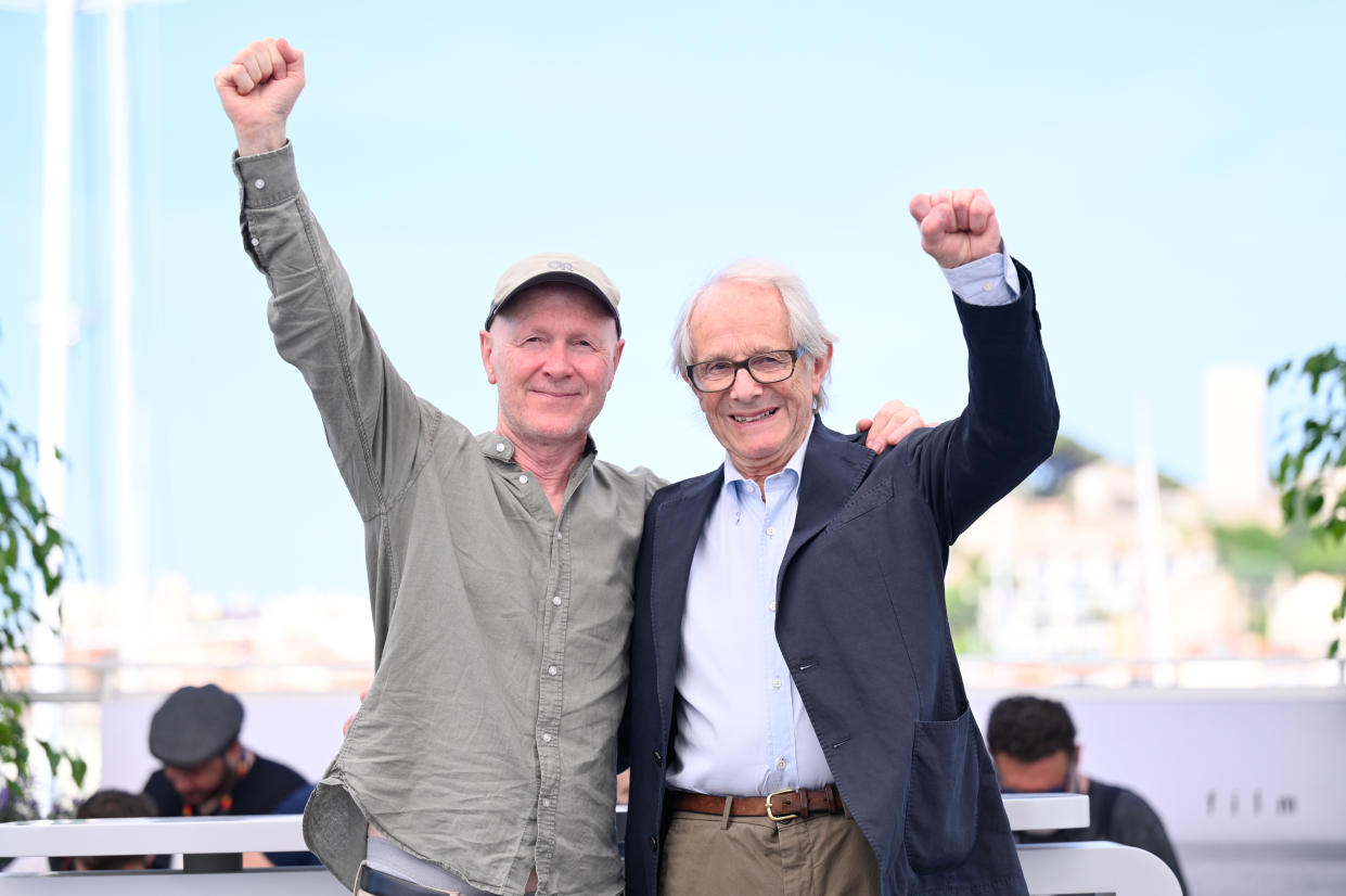 CANNES, FRANCE - MAY 27: Paul Laverty and Ken Loach attend 