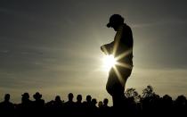 Phil Mickelson walks to the 18th tee during the first round for the Masters golf tournament Thursday, April 11, 2019, in Augusta, Ga. (AP Photo/Charlie Riedel)