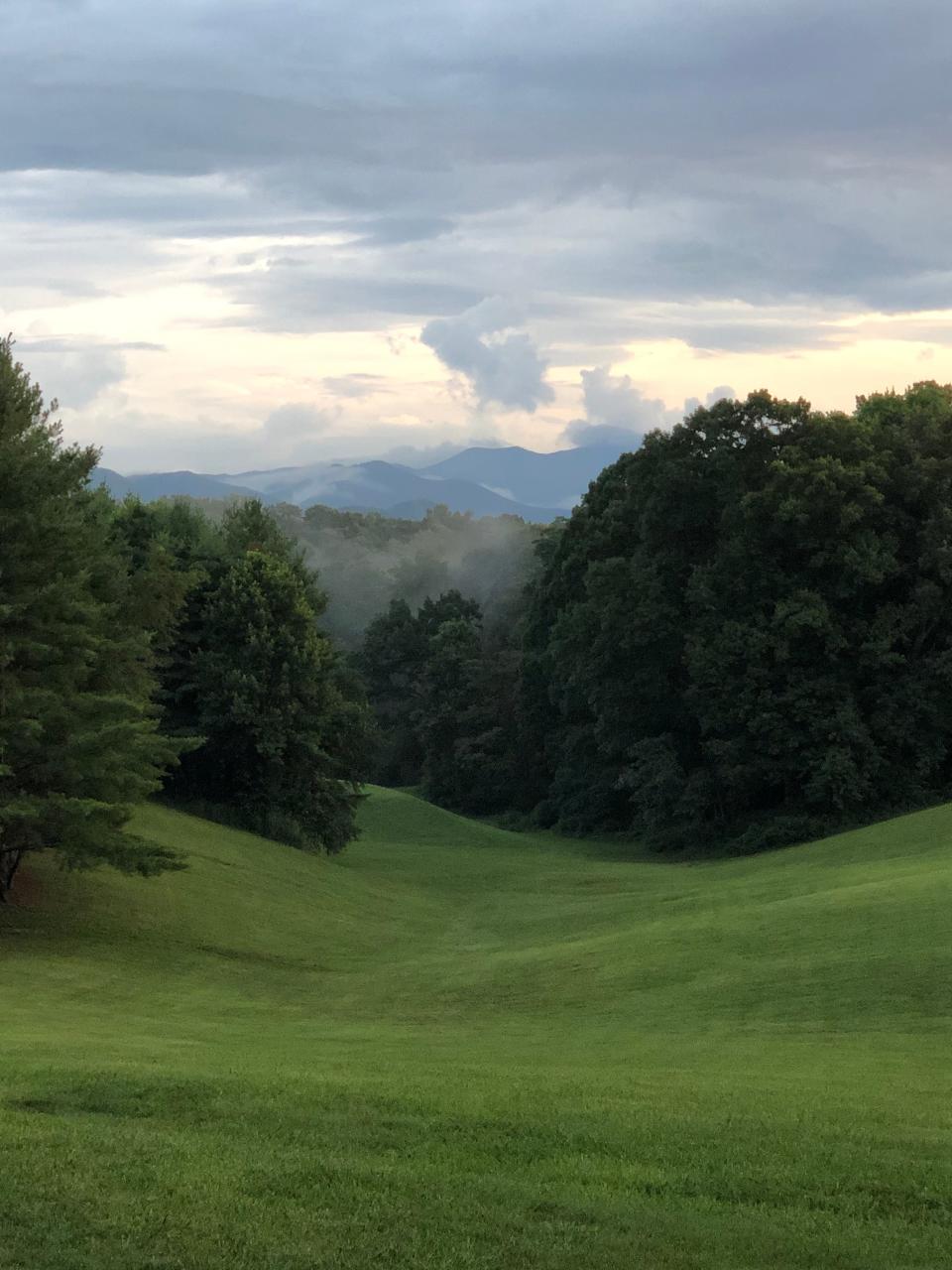 A view of the Blue Ridge Mountains from the Asheville School campus.