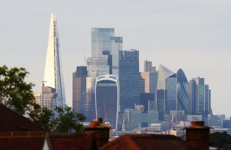 A view of the financial district in London.