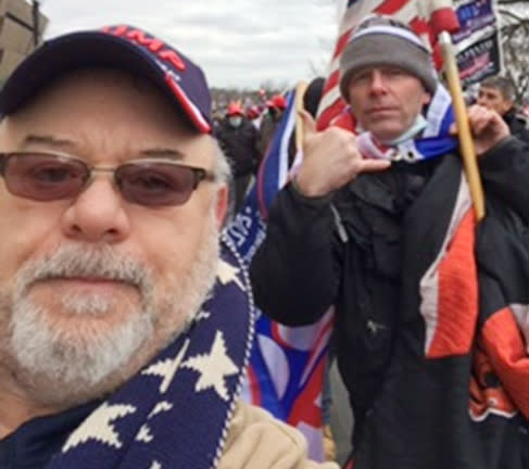 Mark Mazza, left, on Jan. 6, 2021. (U.S. District Court for the District of Columbia)