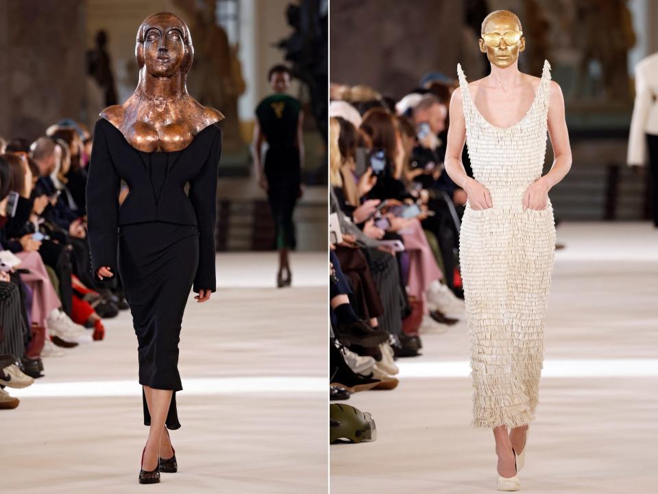 A model walks the runway during the Schiaparelli Haute Couture Spring Summer 2023 show as part of Paris Fashion Week