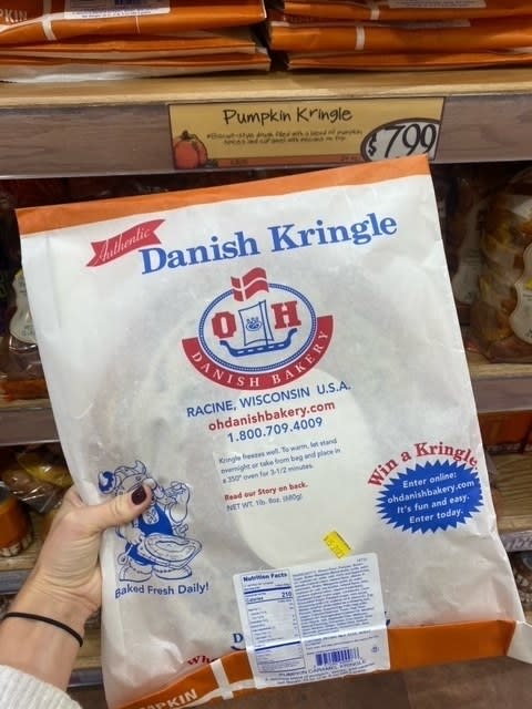 A bag of Danish Kringle.