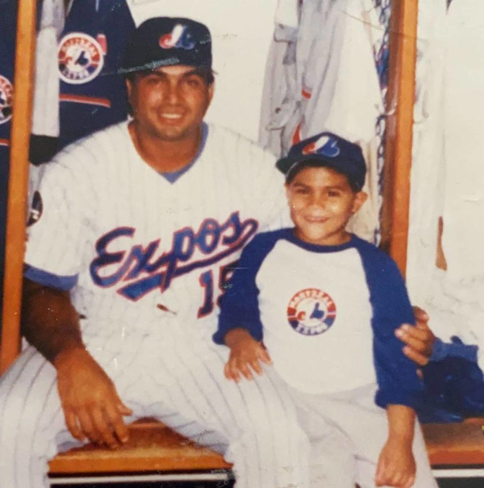 Luis Dorante Sr. and Luis Dorante Jr. during Dorante Sr.’s time with the Montreal Expos.