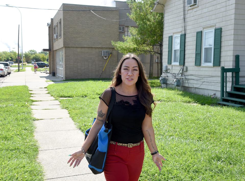 Tara Bijarro, a certified peer recovery specialist and director of recovery services for Oaks of Righteousness Church, is pictured near the Oaks Homeless Shelter. "I help many people on the streets," said Bijarro.