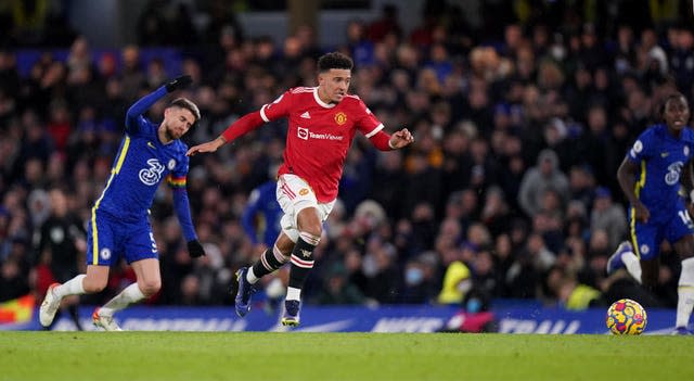 Jadon Sancho pounces on Jorginho's error to give Manchester United the lead