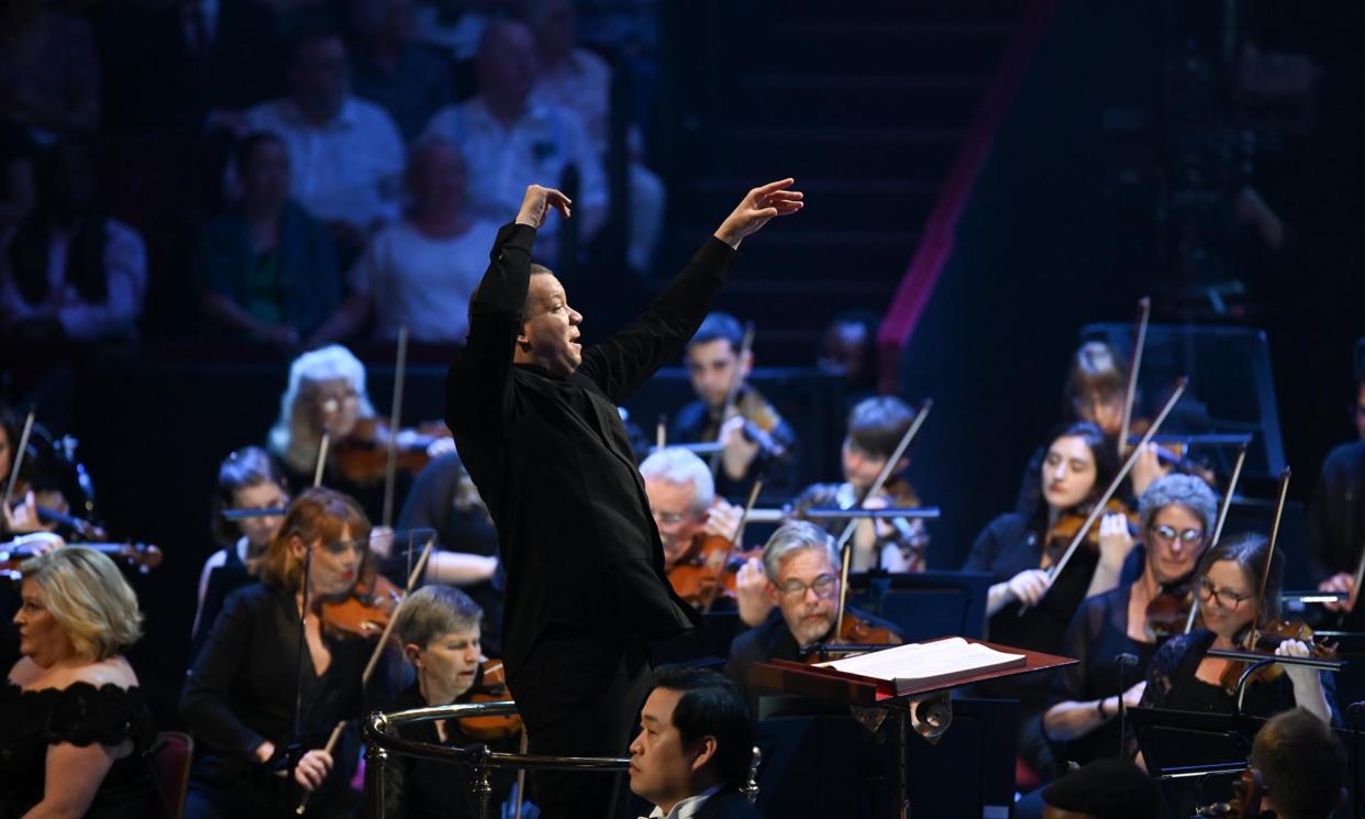 <span>Adrenaline-fuelled … Ryan Bancroft conducts Prom 6 at the Royal Albert Hall.</span><span>Photograph: Chris Christodoulou</span>