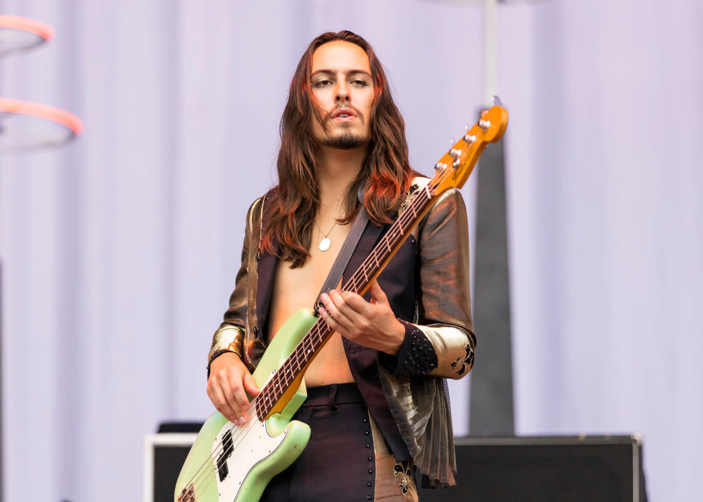  A picture of Sam Kiszka of Greta Van Fleet performing live 